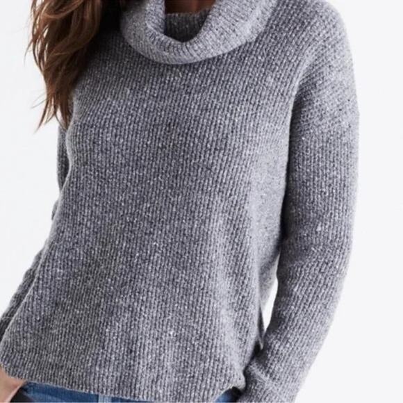 Madewell Convertible Wool Cashmere Sweater Turtleneck Crew Neck | Gray | SZ S - Picture 3 of 14